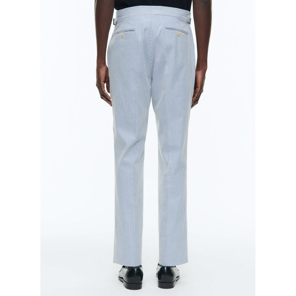 Fursac - Pantalon En Coton À Rayures - Rayures Blanches Et Bleu Ciel