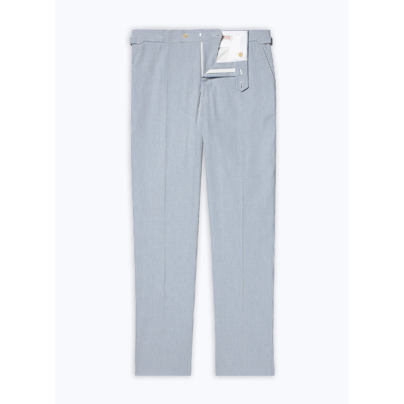 Fursac - Pantalon En Coton À Rayures - Rayures Blanches Et Bleu Ciel
