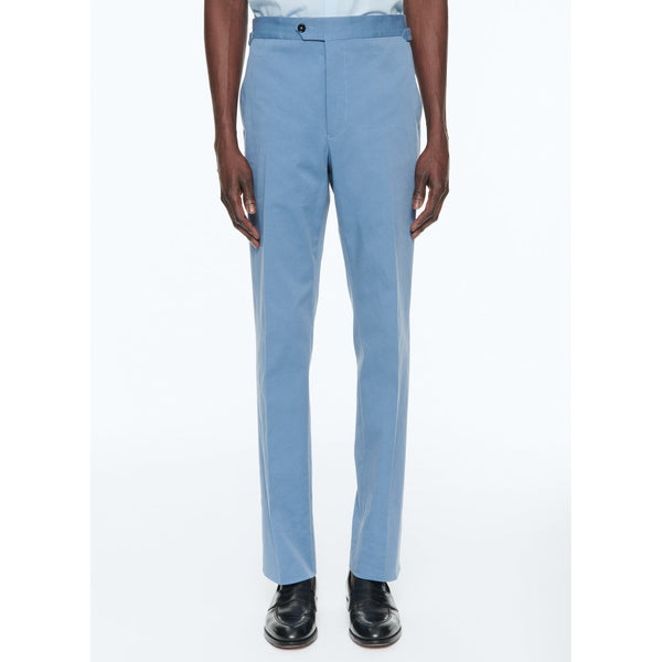 Fursac - Pantalón en Gabardina de Algodón Orgánico - Azul Índigo