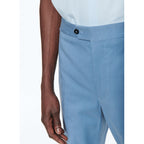 Organic Cotton Gabardine Trousers - Indian Blue