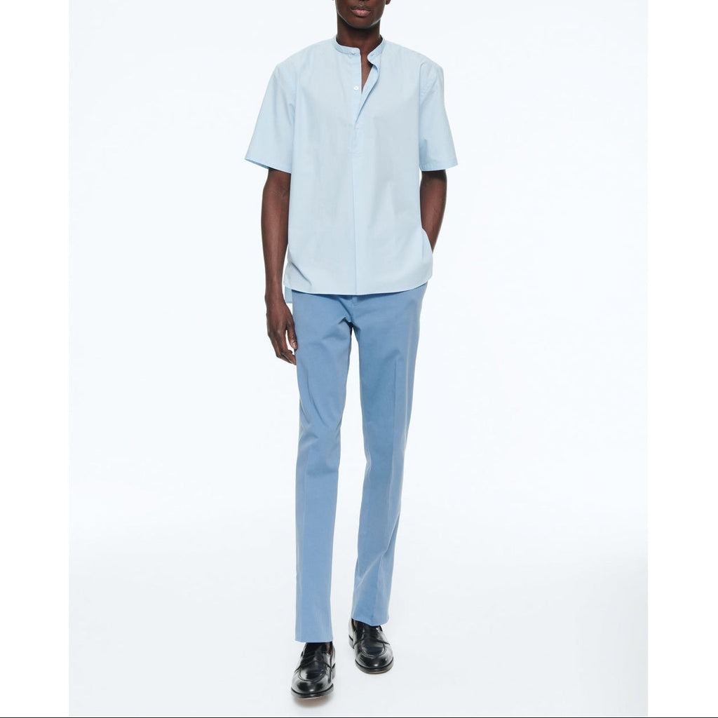 Organic Cotton Gabardine Trousers - Indian Blue