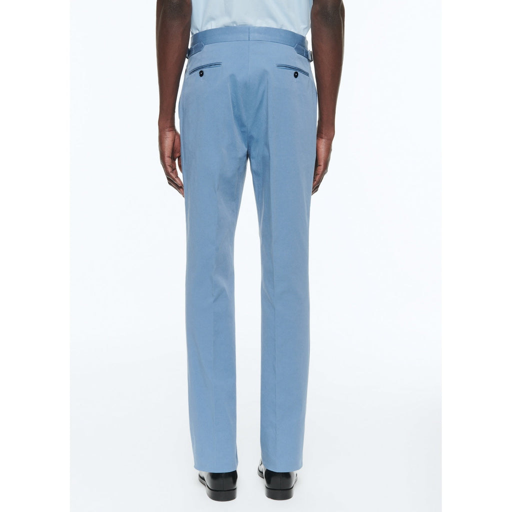 Organic Cotton Gabardine Trousers - Indian Blue
