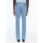 Organic Cotton Gabardine Trousers - Indian Blue