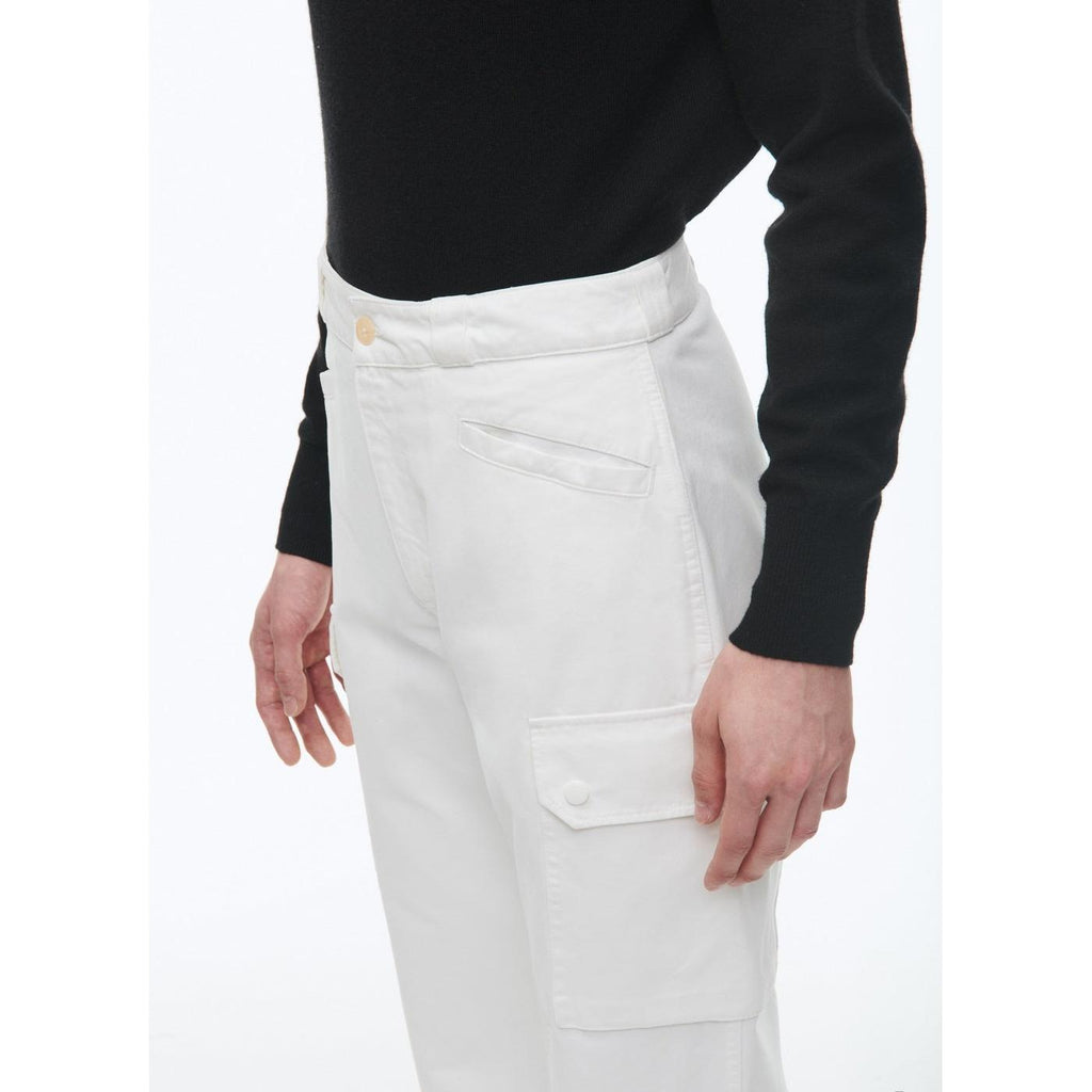 Fursac - Pantalon Cargo Multipoches En Coton - Blanc