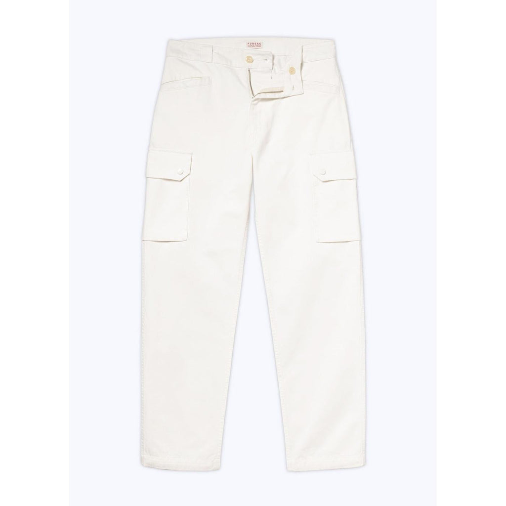 Fursac - Pantalon Cargo Multipoches En Coton - Blanc