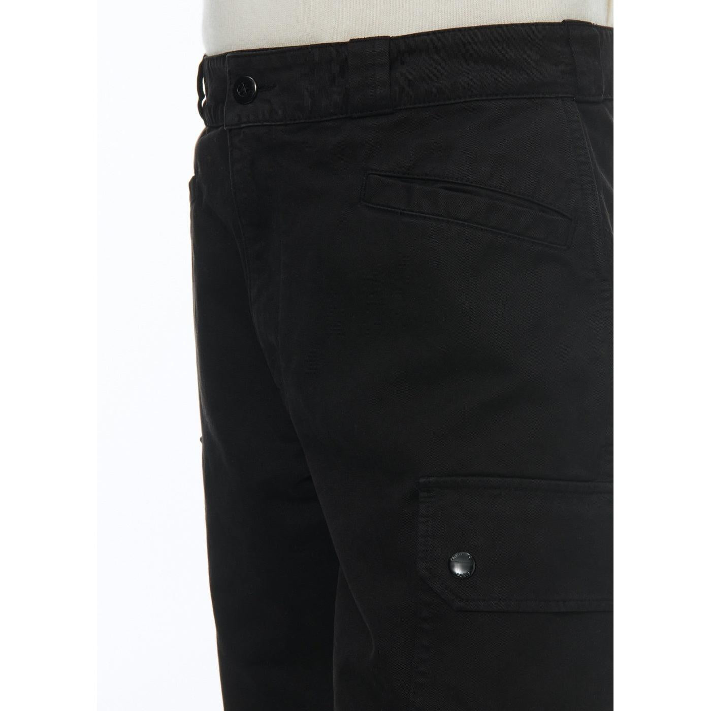 Fursac - Pantalon Cargo Multipoches En Coton - Noir