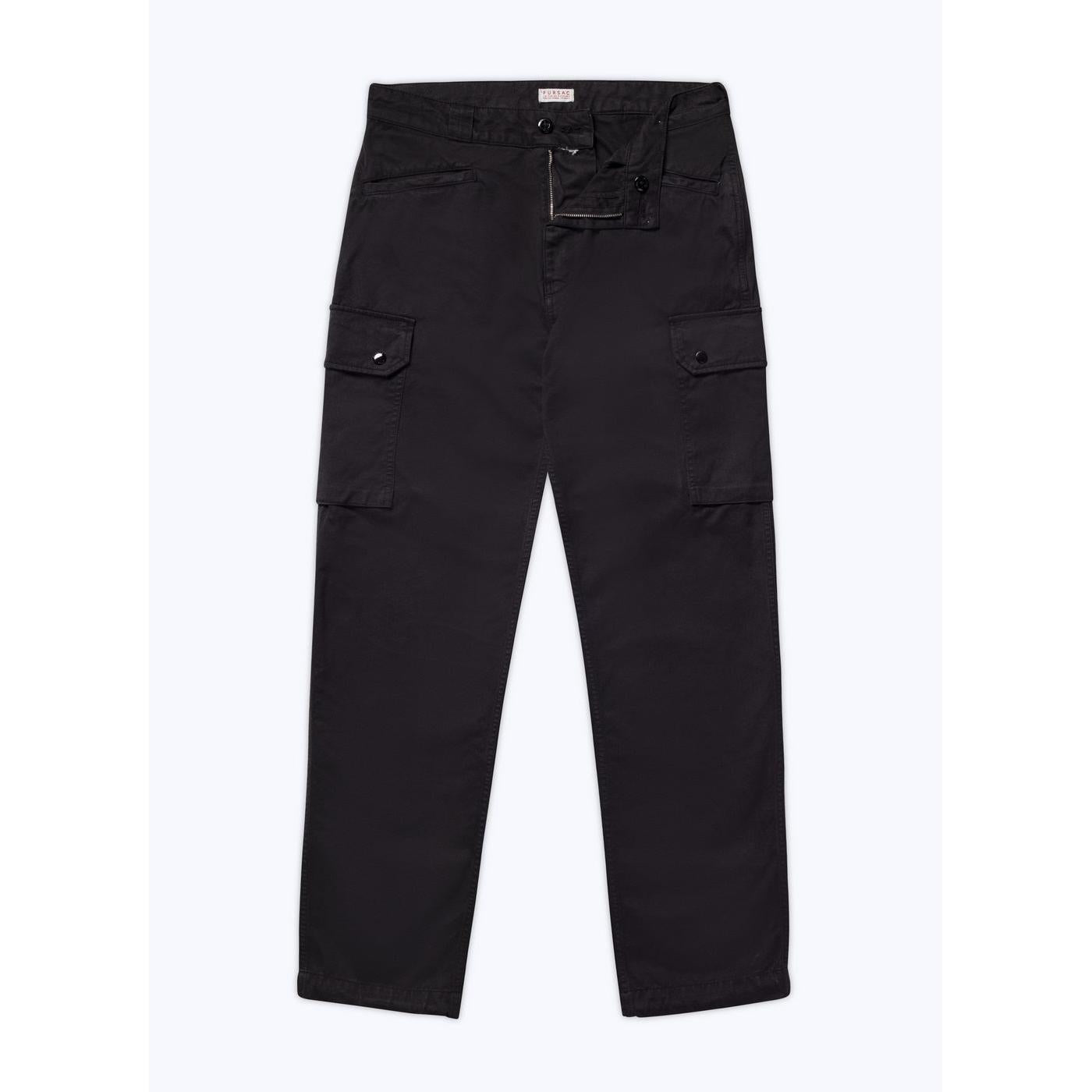Fursac - Pantalon Cargo Multipoches En Coton - Noir