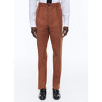 Fursac - Chino Droit En Coton Et Lin - Camel