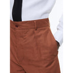 Fursac - Chino Droit En Coton Et Lin - Camel