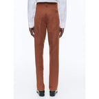 Fursac - Chino Droit En Coton Et Lin - Camel