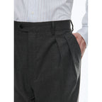 Fursac - Pantalon Droit En Flanelle De Laine - Gris