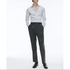 Fursac - Pantalon Droit En Flanelle De Laine - Gris