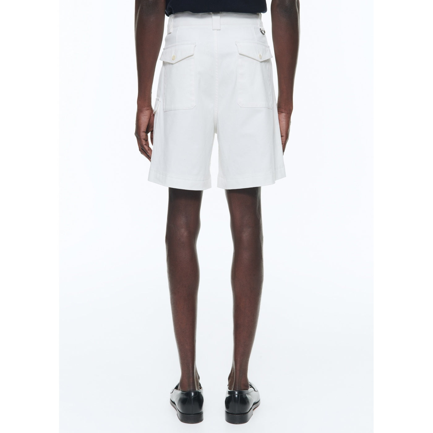 Fursac - Bermudas Plisadas De Lona De Algodón - Blanco