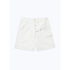 Fursac - Bermudas Plisadas De Lona De Algodón - Blanco