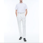 Fursac - Pantalon En Gabardine Unie - Blanc