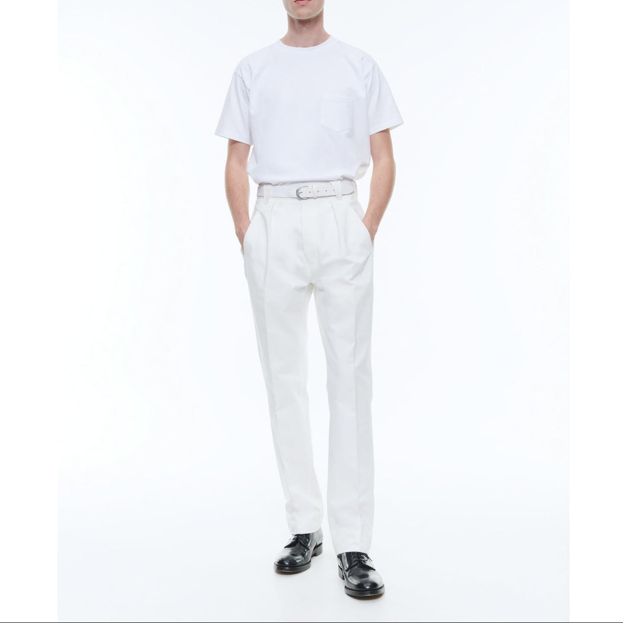 Fursac - Pantalon En Gabardine Unie - Blanc