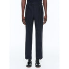 Fursac - Pantalon À Pinces En Laine Certifiée - Bleu