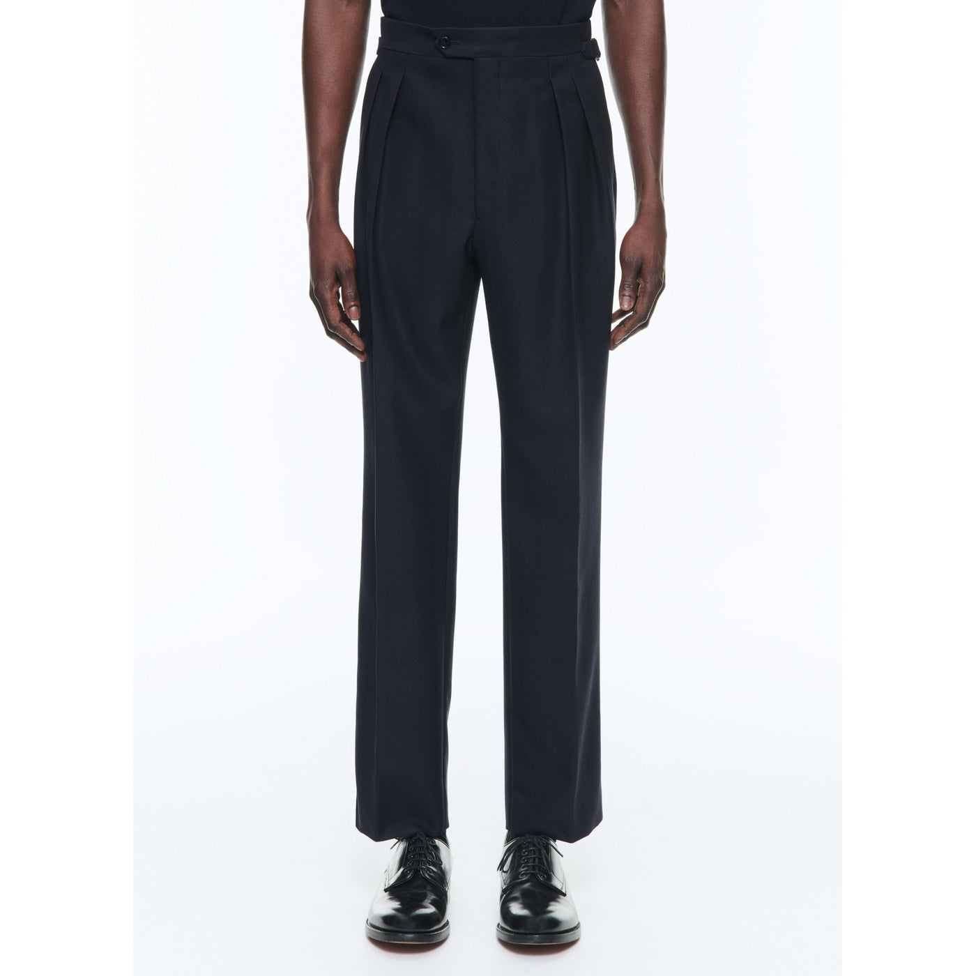 Fursac - Pantalon À Pinces En Laine Certifiée - Bleu