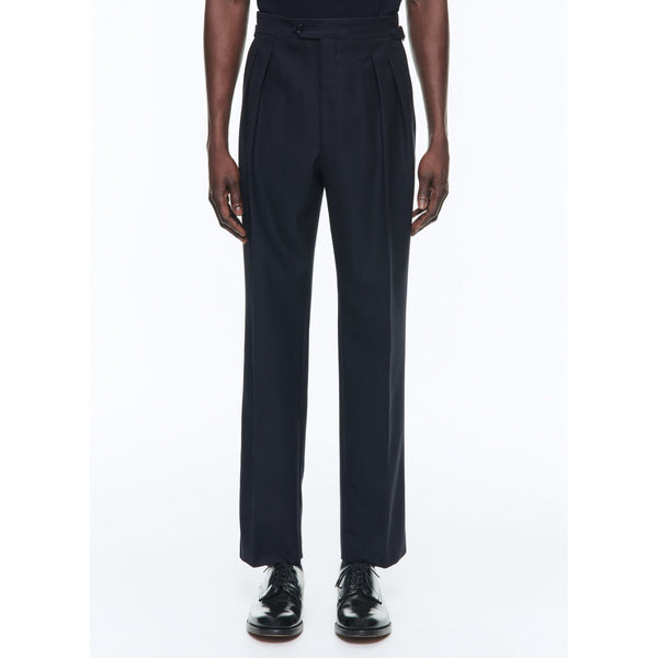 Pantalón plisado de lana certificada - Azul