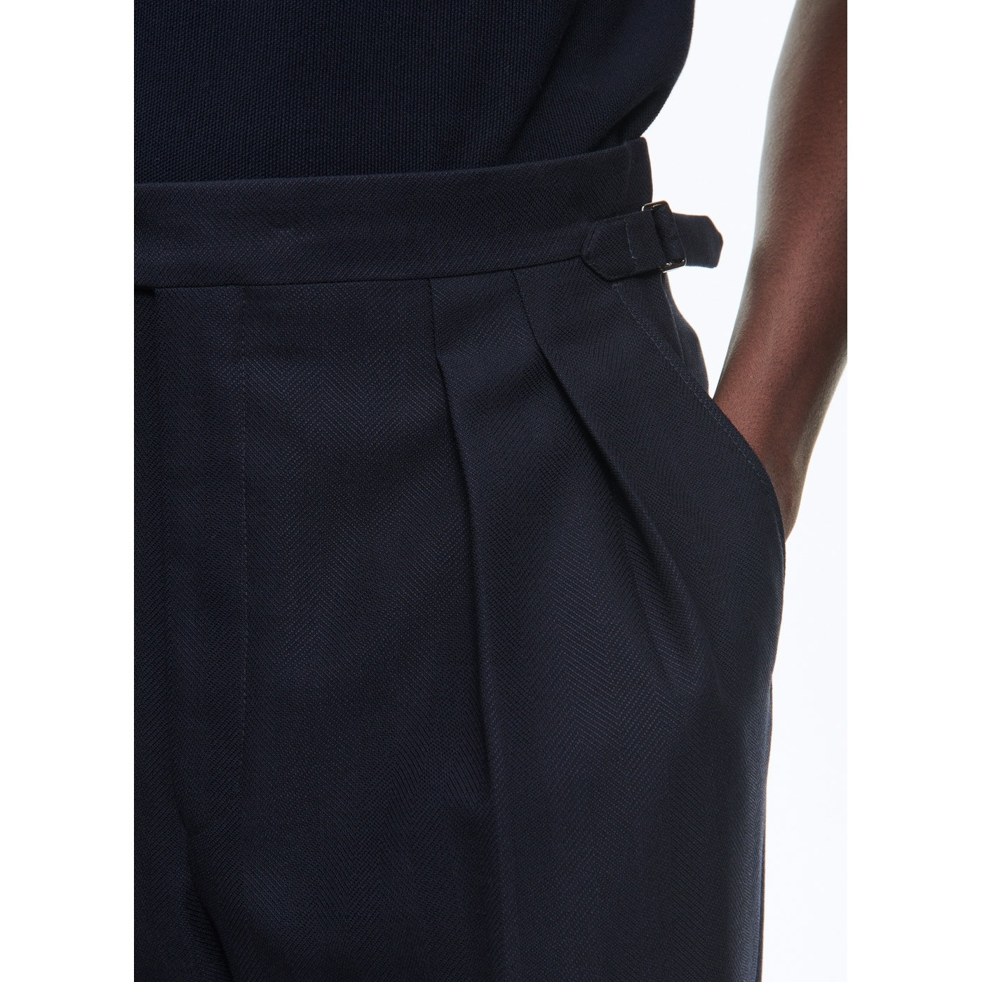Fursac - Pantalon À Pinces En Laine Certifiée - Bleu