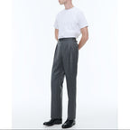 Fursac - Pantalon Double Pinces Twill Rayé Gris - Cendre