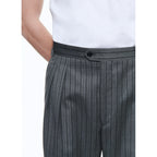 Fursac - Pantalon Double Pinces Twill Rayé Gris - Cendre