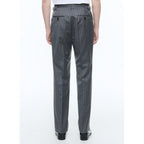 Fursac - Pantalon Double Pinces Twill Rayé Gris - Cendre