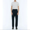 Chino Droit En Serge De Coton - Bleu Marine