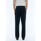 Chino Droit En Serge De Coton - Bleu Marine