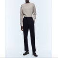 Fursac - Pantalon Droit En Flanelle De Laine - Bleu