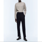 Fursac - Pantalon Droit En Flanelle De Laine - Bleu