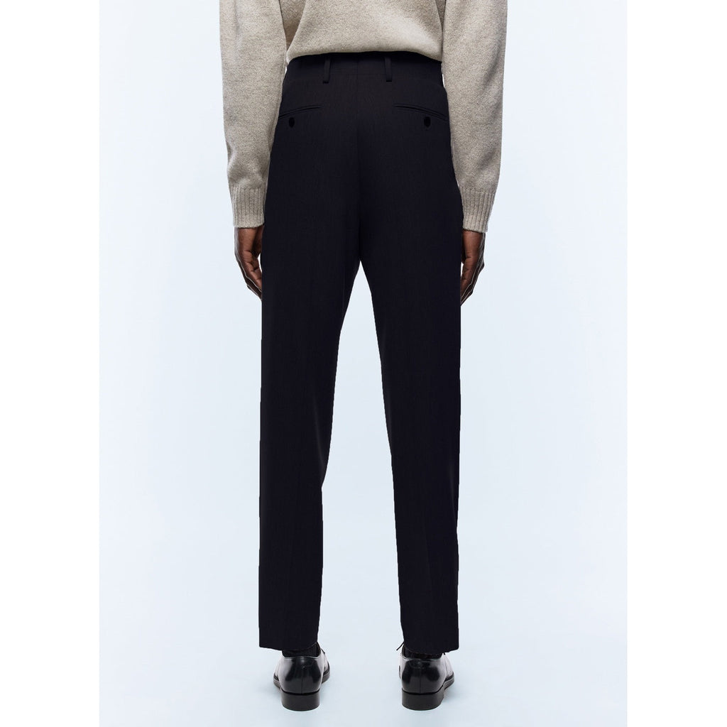 Fursac - Pantalon Droit En Flanelle De Laine - Bleu