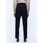 Fursac - Pantalon Droit En Flanelle De Laine - Bleu