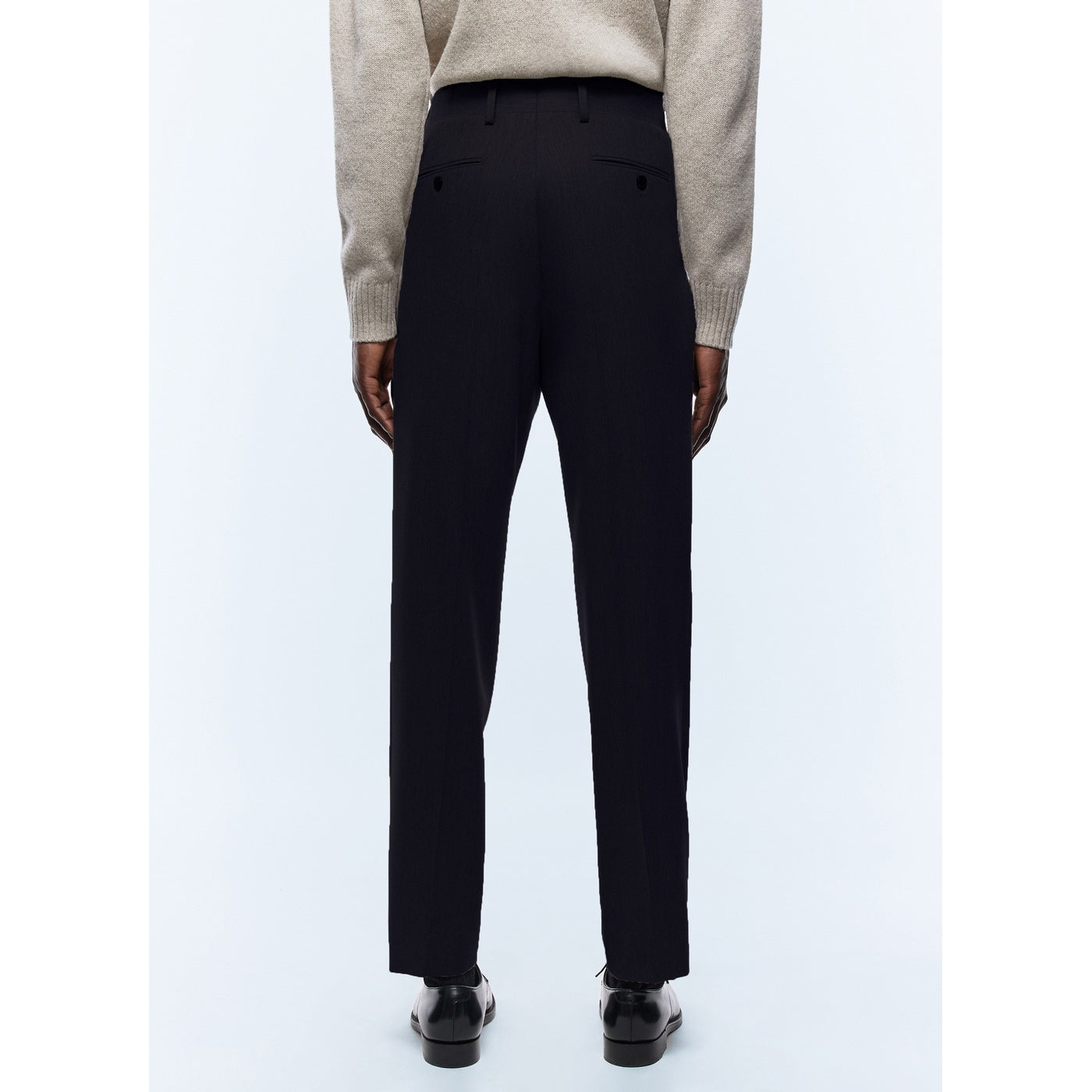 Fursac - Pantalon Droit En Flanelle De Laine - Bleu