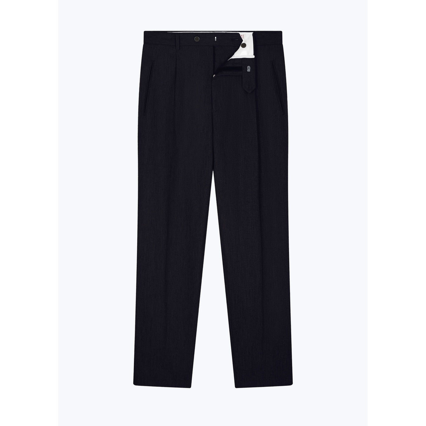Fursac - Pantalon Droit En Flanelle De Laine - Bleu