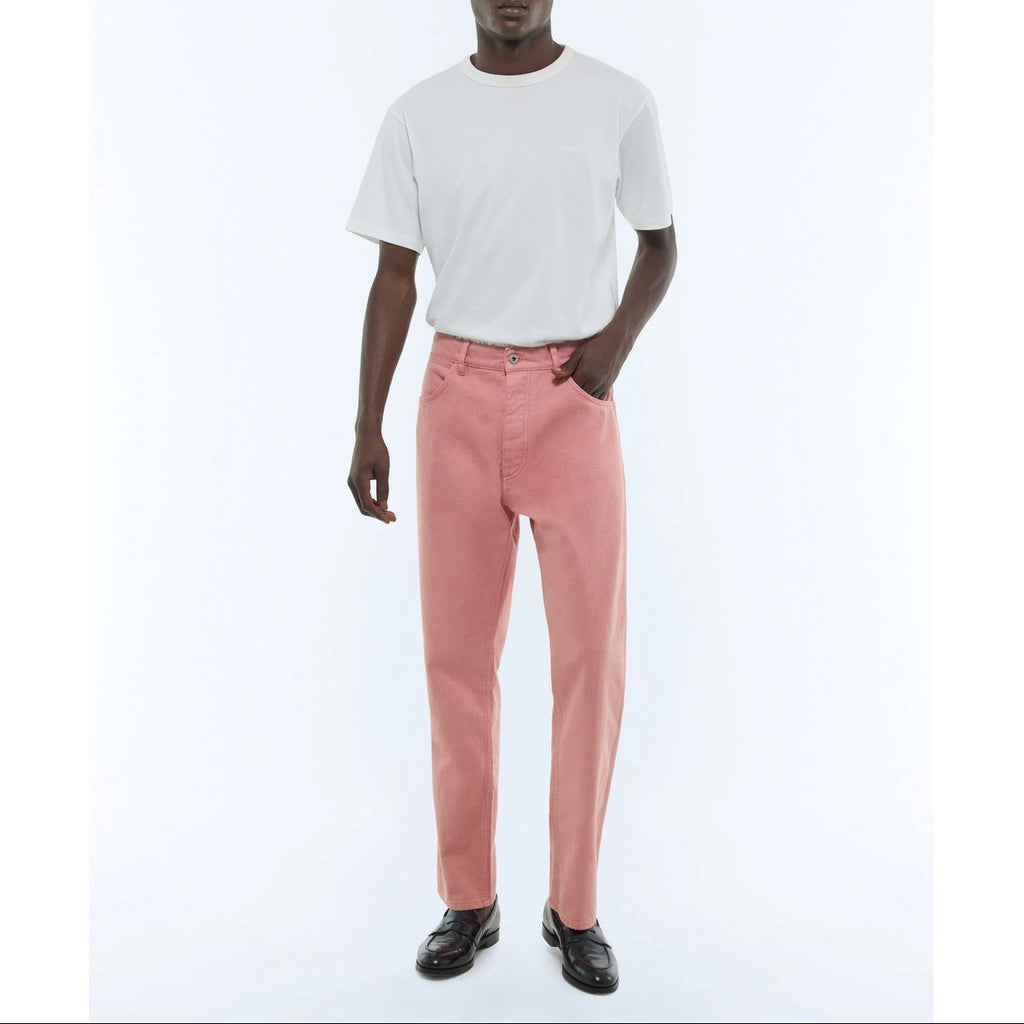 Pantalon 5 Poches En Twill De Coton - Rose