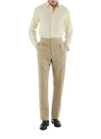 Linnen Visgraatbroek - Beige