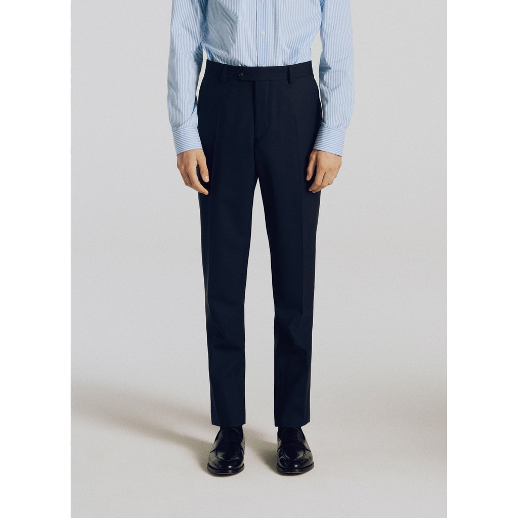 Fursac - Crease Resistant Canvas Suit Trousers - Navy