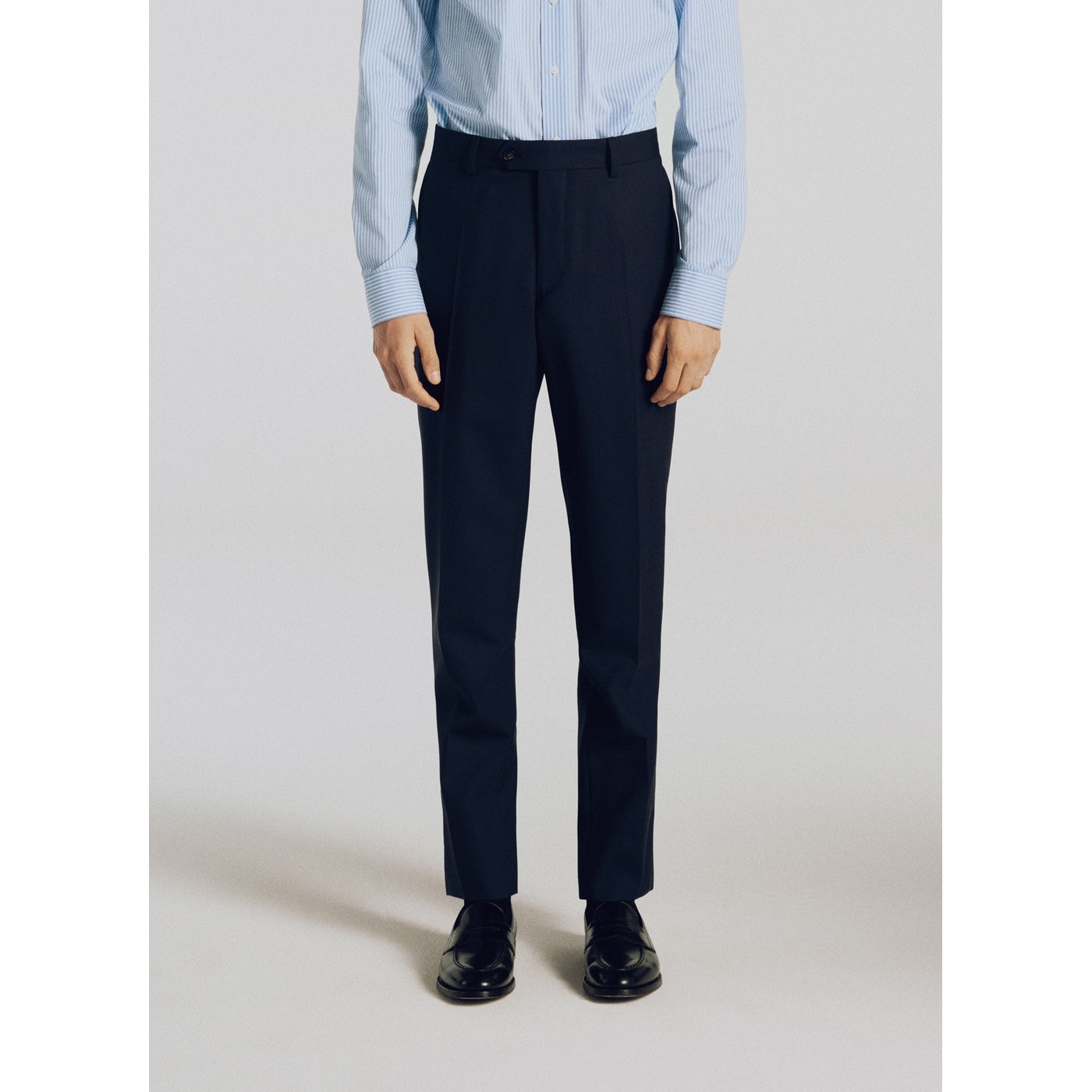 Fursac - Crease Resistant Canvas Suit Trousers - Navy