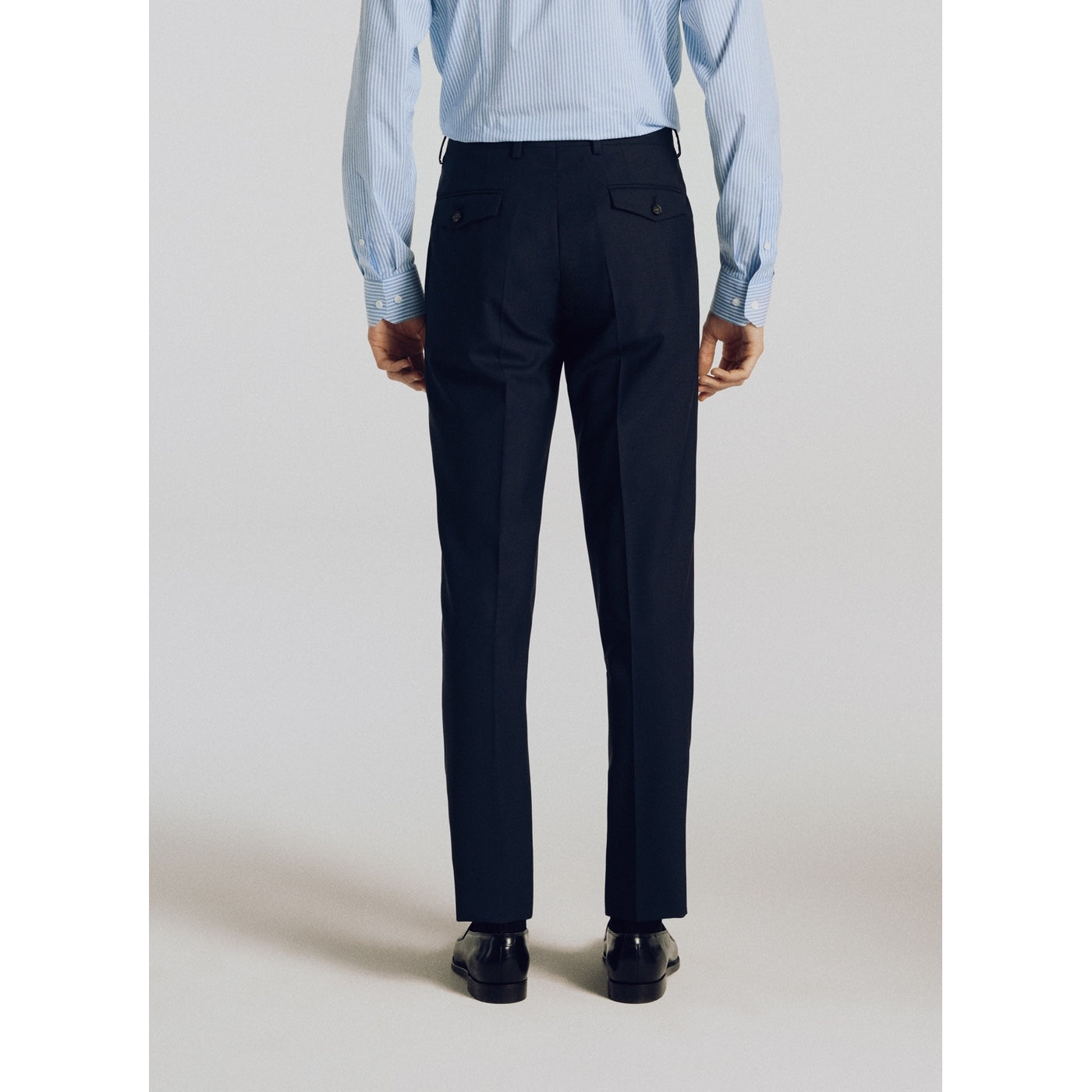 Fursac - Crease Resistant Canvas Suit Trousers - Navy