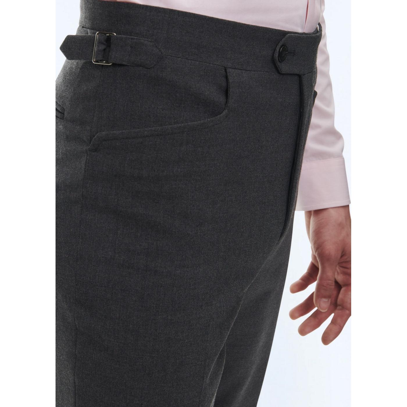 Pantalón Gris De Lona De Lana Fresco - Gris