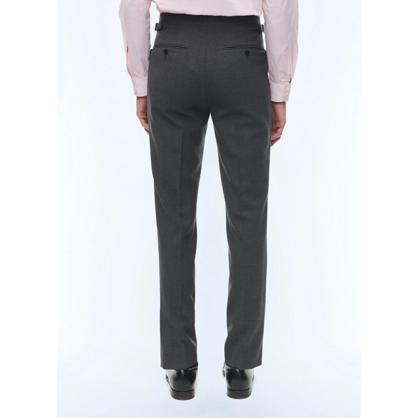 Pantalón Gris De Lona De Lana Fresco - Gris