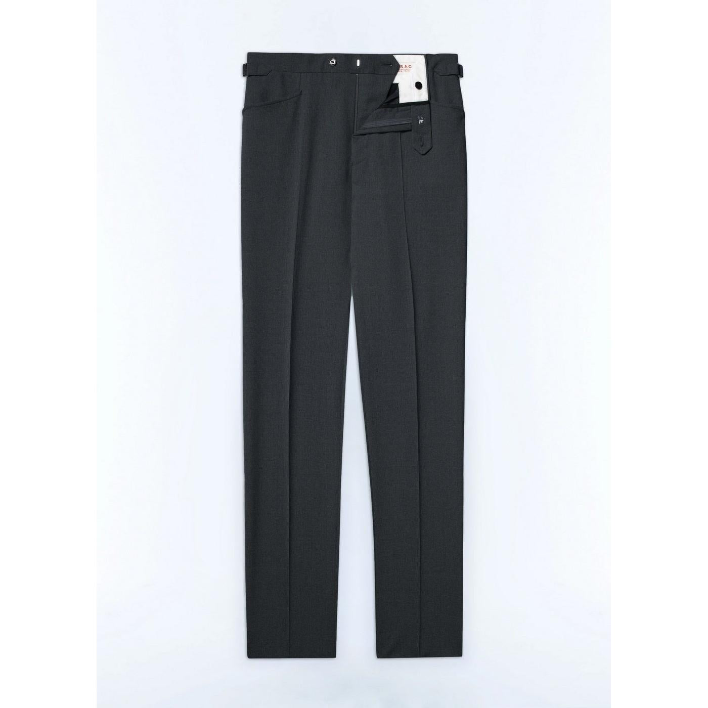 Pantalón Gris De Lona De Lana Fresco - Gris