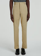 Fursac - Wide Cotton Gabardine Chino Pants - Beige