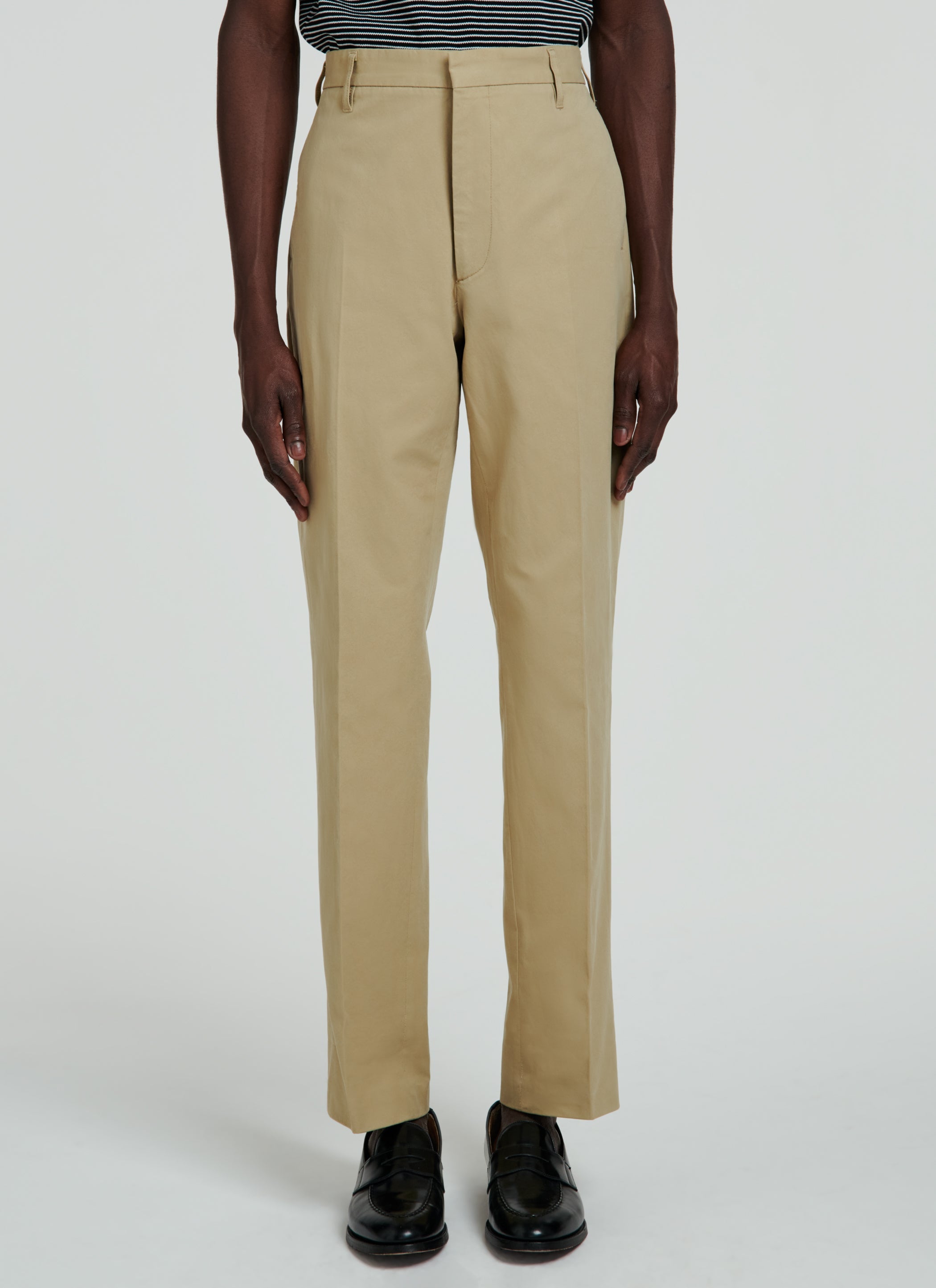 Fursac - Wide Cotton Gabardine Chino Pants - Beige