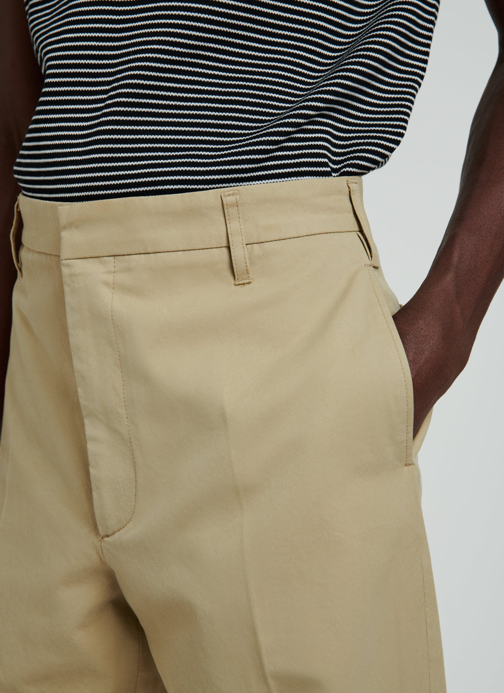 Fursac - Wide Cotton Gabardine Chino Pants - Beige