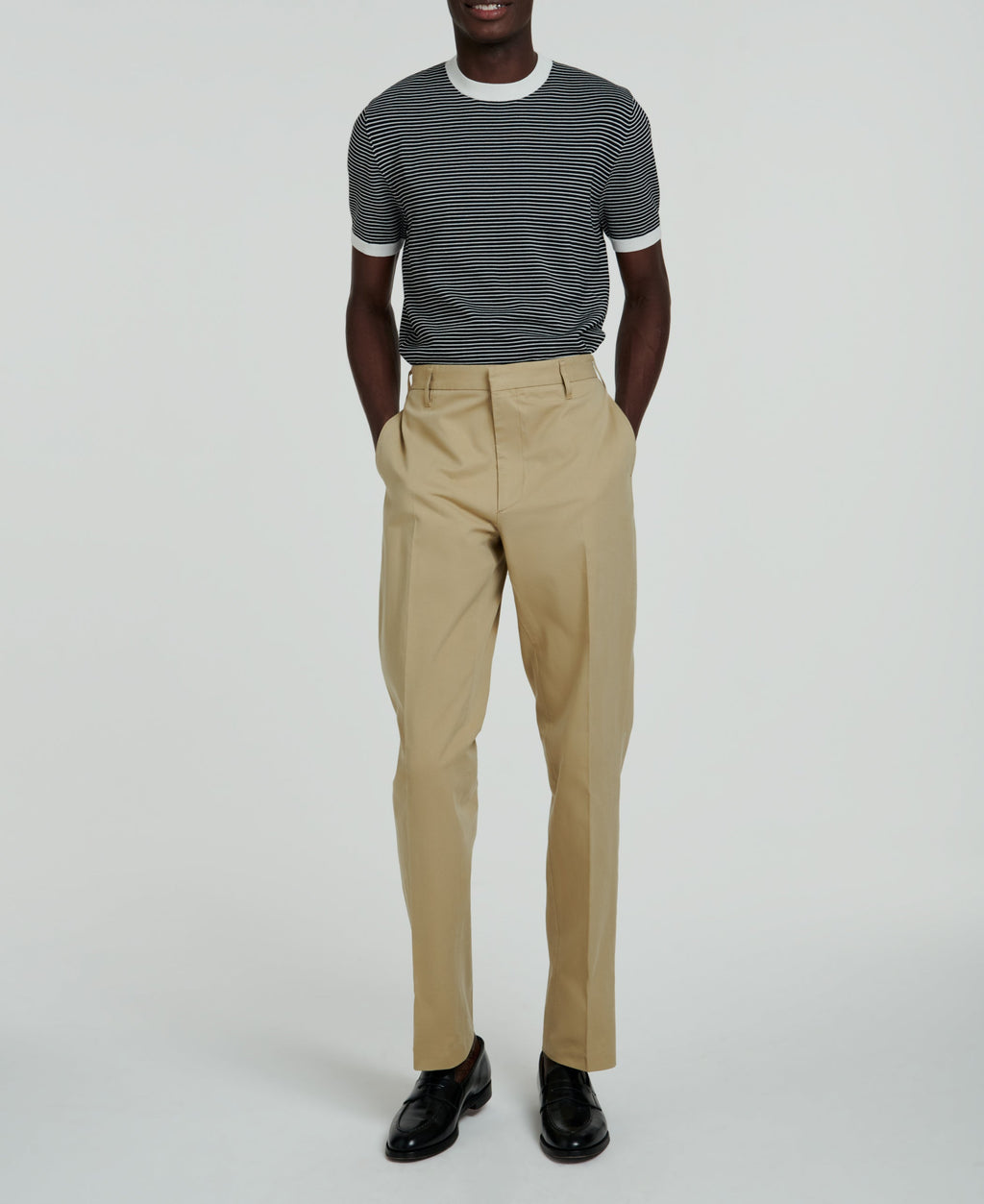Fursac - Wide Cotton Gabardine Chino Pants - Beige