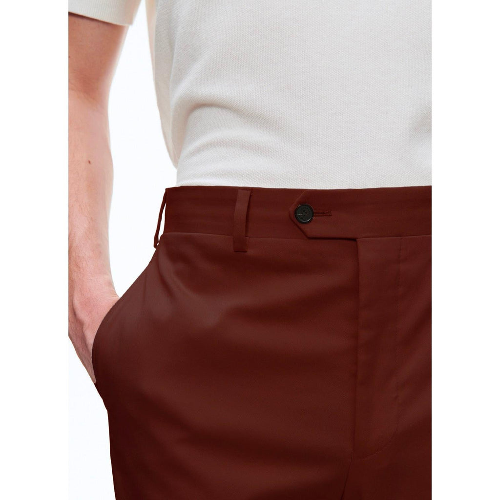 Cotton Serge Chino Pants - Brick