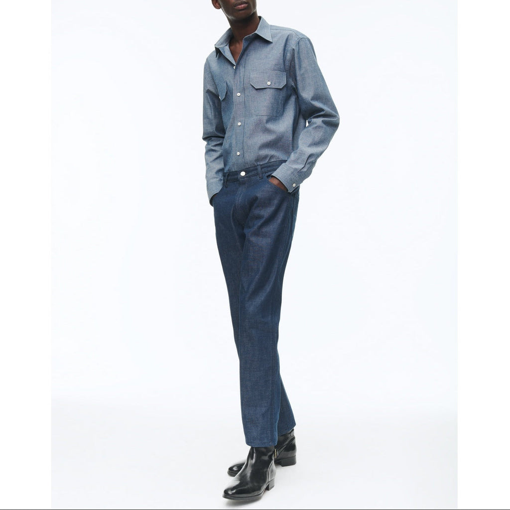 Fursac - Pantalon 5 Poches En Coton Biologique - Bleu Denim