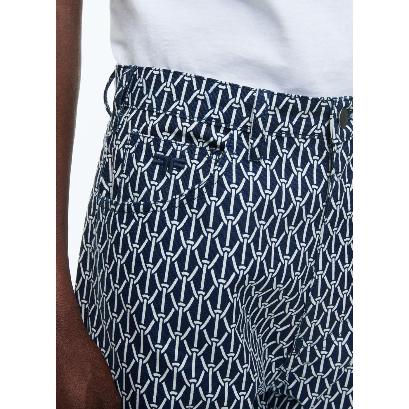 Fursac - Pantalon 5 Poches En Coton Denim - Bleu